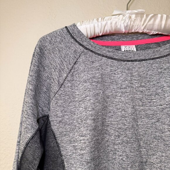 Victoria’s Secret Sport Cropped Workout Top Gray Size Large Netted - Picture 3 of 9